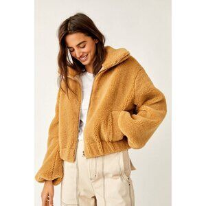 NEW Free People Get Cozy Teddy Jacket Womens L Cozy Boho Chic Warm Winter